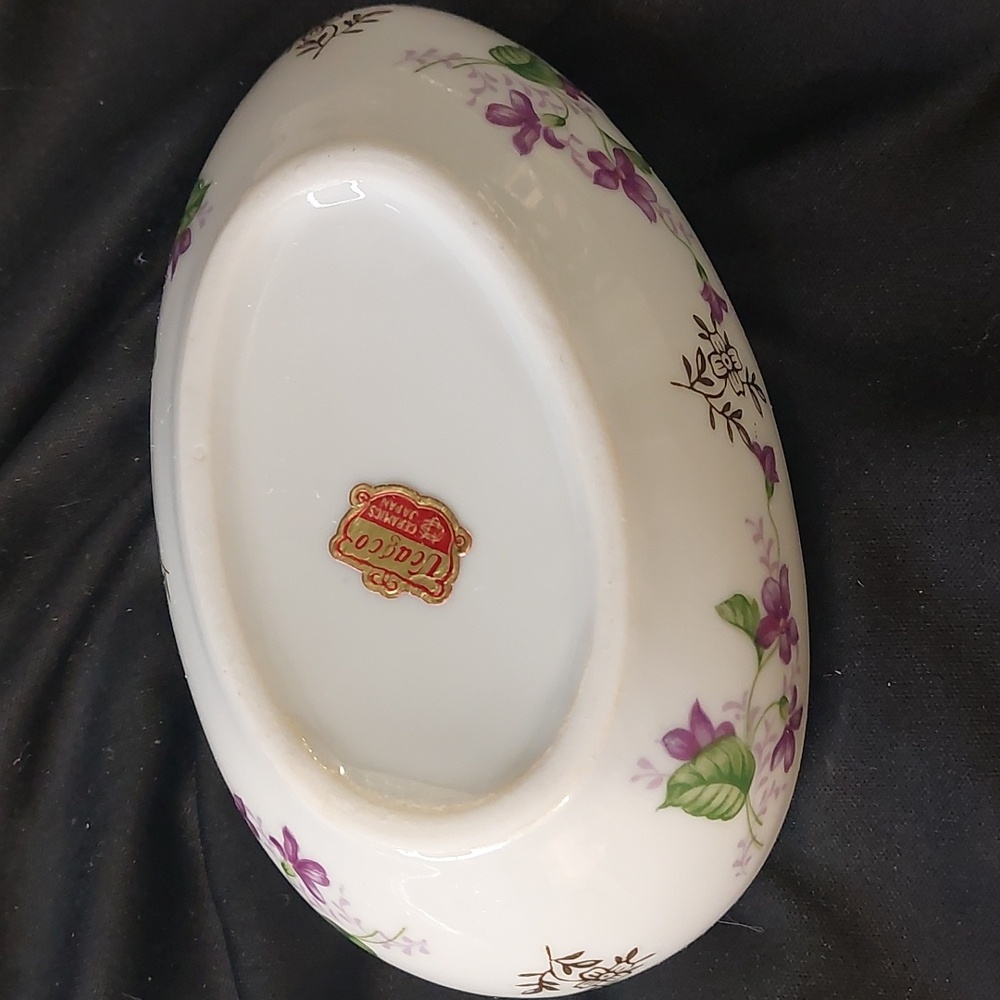 Ucagco Ceramics Japan Floral Porcelain Egg Trinket Box - Picture 4 of 6